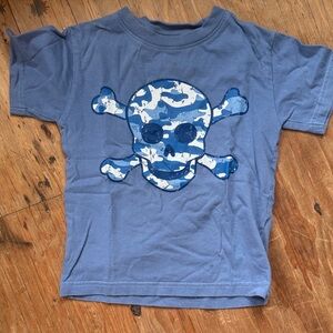 Three and out Blue Skull Graphic Kids T-Shirt